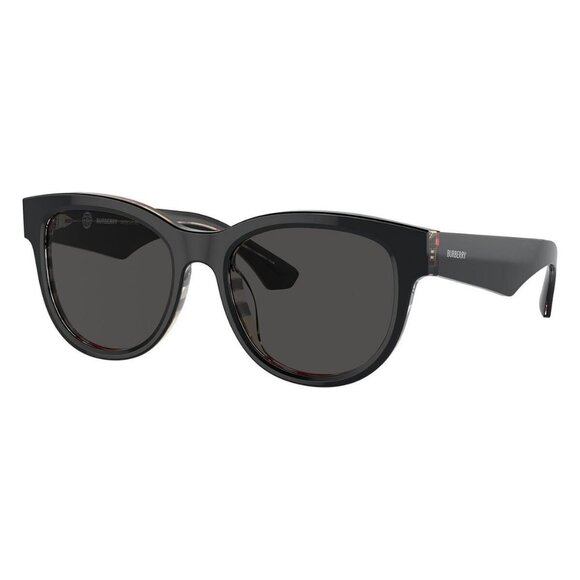 New Authentic  BURBERRY TB Collection Black Round BE4432U 4121/87 Sunglasses Wom - Picture 1 of 6
